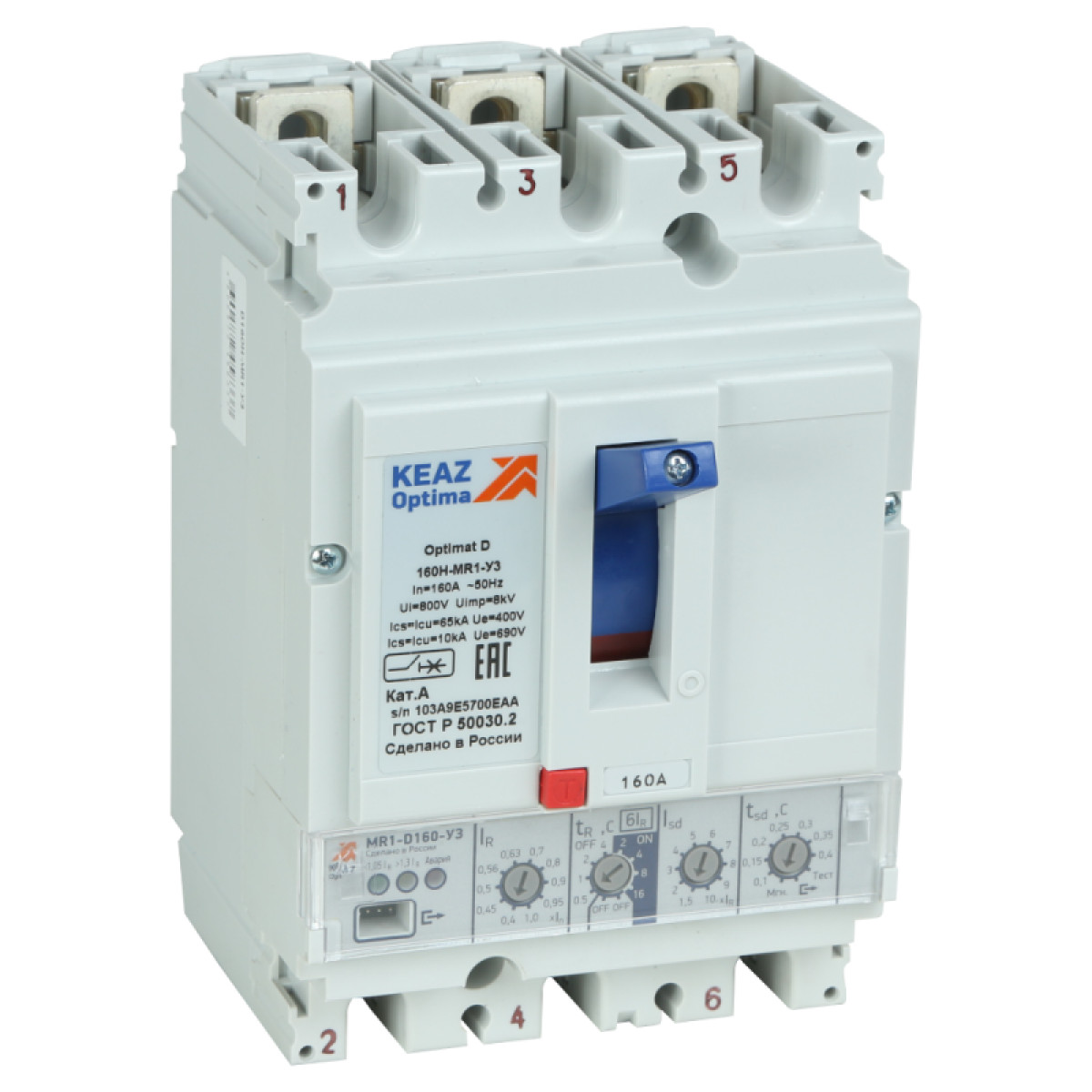 Изображение товара Низковольтное и промышленное электрооборудование КЭАЗ Выключатель автоматический 250А 40кА OptiMat D250N MR1 У3