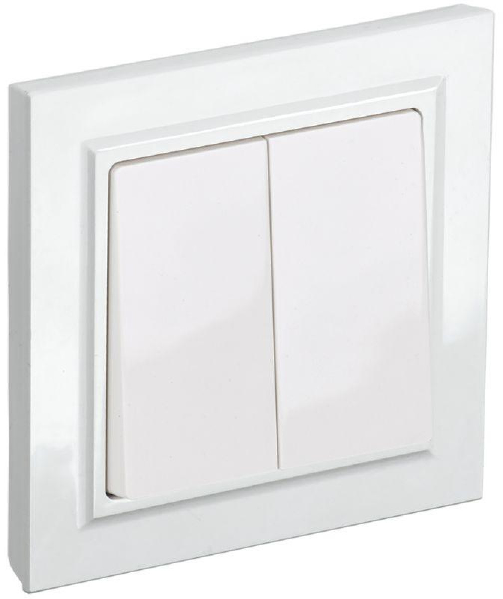 Изображение товара Выключатель 2-кл. СП BRITE ВСР10-2-0-БрБ 10А белый для скрытой установки