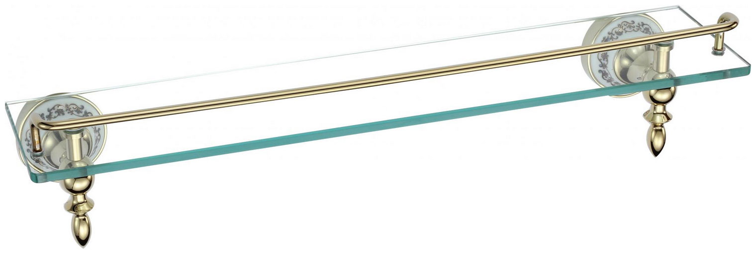 

Полка прямая стеклянная 60 см Savol 68b S-06891B, Прозрачный/золото