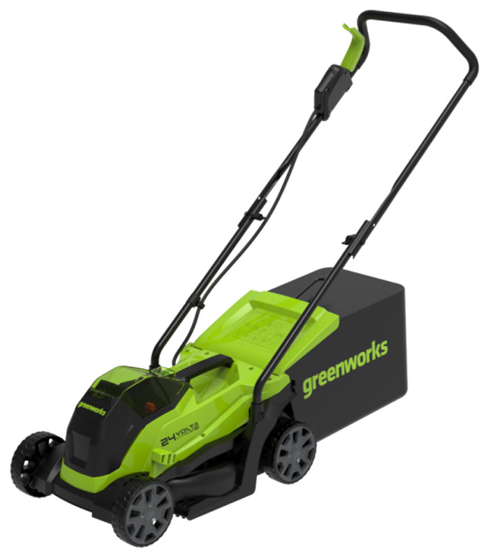Изображение товара Газонокосилка аккумуляторная Greenworks 24V 33 см, бесщеточная, с 1хАКБ 2Ач и ЗУ (2516107UA)