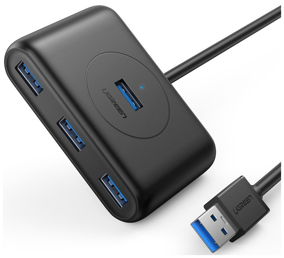 Изображение товара USB концентратор (хаб) Ugreen 4 х USB 3.0, 1 м, черный (20291)