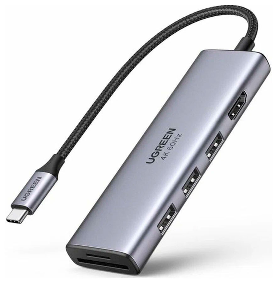 USB концентратор (хаб) Ugreen Premium 6 в 1, 3 х USB 3.0, HDMI, SD/TF (60383) USB концентратор (хаб) Ugreen Premium 6 в 1, 3 х USB 3.0, HDMI, SD/TF (60383)