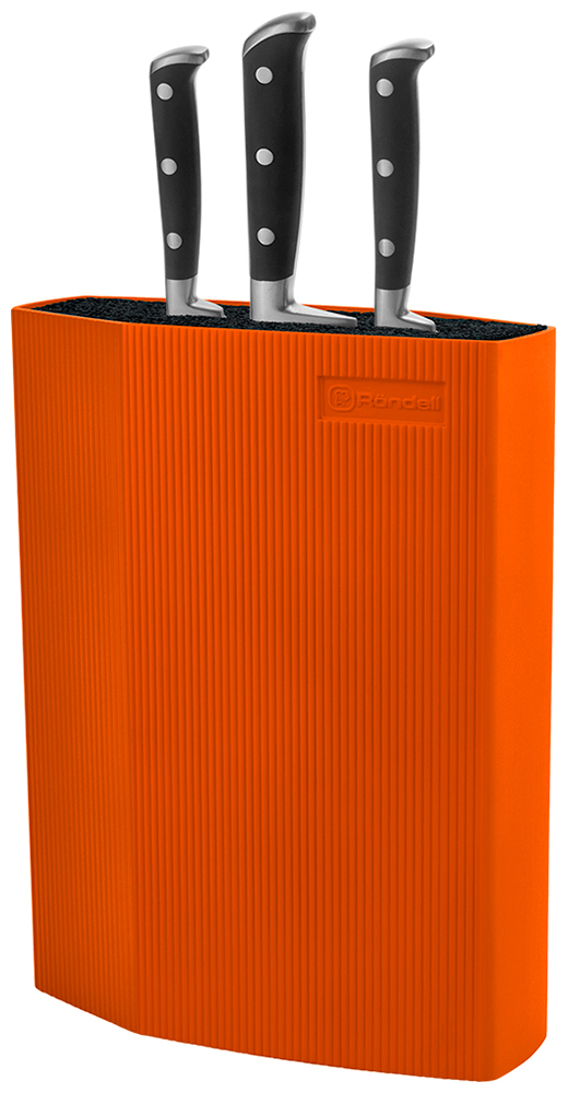 Изображение товара Подставка для ножей Rondell Orange из ABS-пластика с наполнителем Браш
