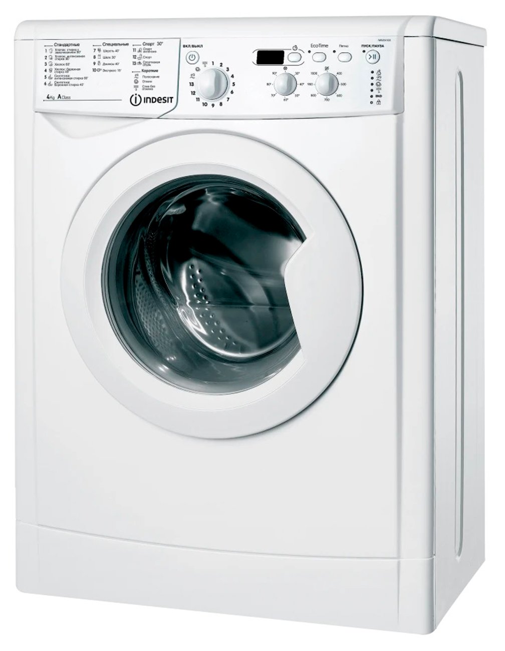 Изображение товара Стиральная машина Indesit IWUD 4105 (CIS) 4 кг суперузкая с программами и отсрочкой