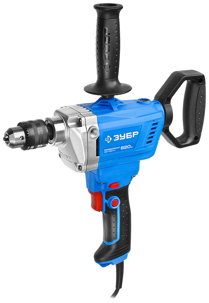Изображение товара Дрель-миксер Зубр ЗДМ-820 РМ профессиональный мощный и удобный для сверления и размешивания
