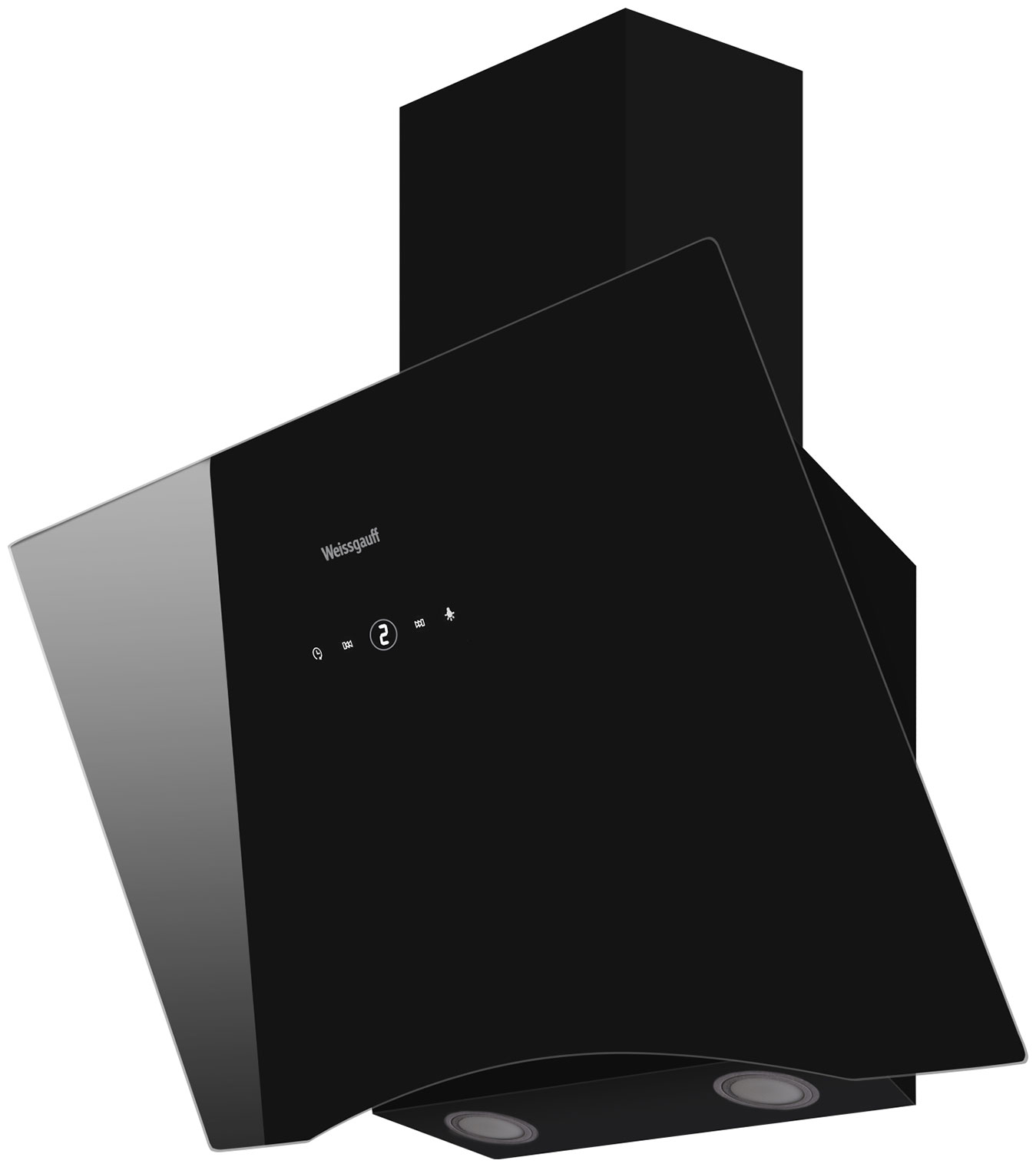 Изображение товара Вытяжка Weissgauff Assy 60 TC BL черная наклонная кухонная высокая производительность