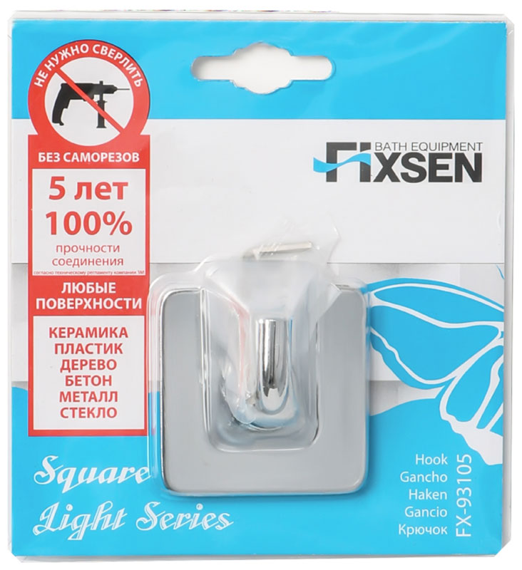 Изображение товара Крючок Fixsen Square одинарный FX-93105 хромированный