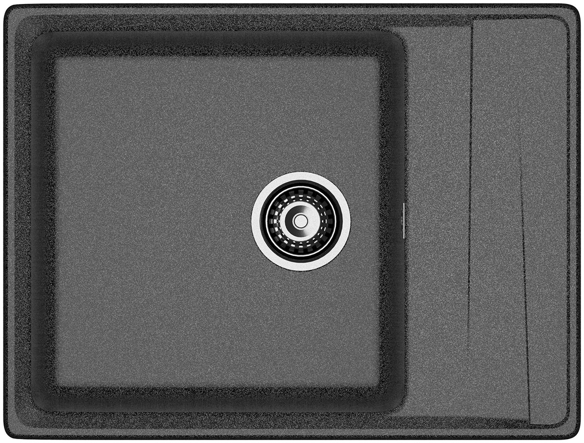 Изображение товара Кухонная мойка GranFest LEVEL 660L 660х500 мм графит мрамор