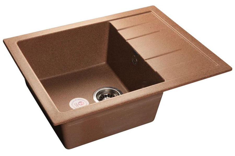 

Кухонная мойка GranFest QUADRO 650L, 1 чаша+крыло, 650x500 мм, (Q-650L терракот), Терракотовый