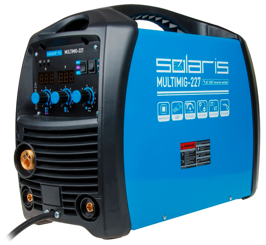 Изображение товара Инверторный полуавтомат Solaris MULTIMIG-227 220 В MIG FLUX MMA TIG