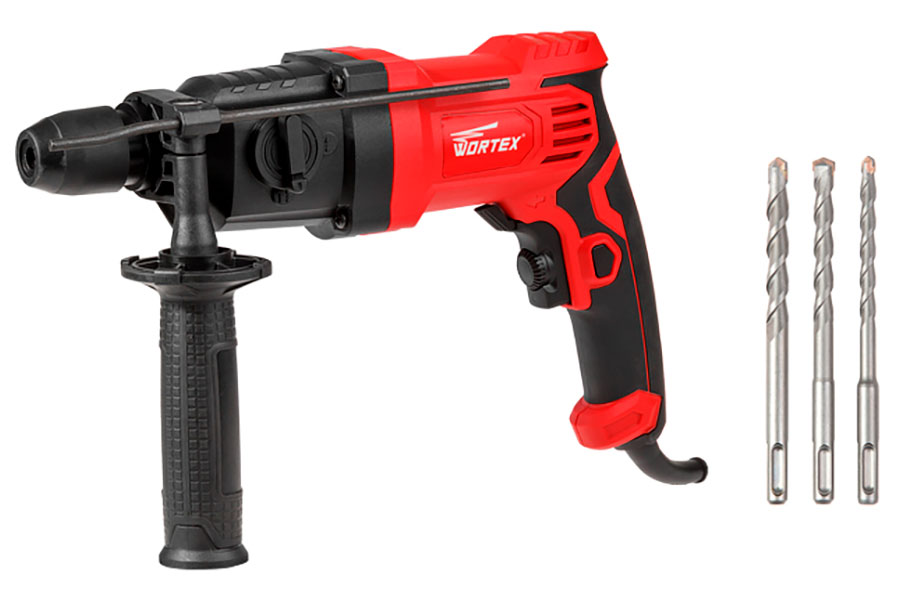 Изображение товара Перфоратор Wortex RH 2427 в коробке + набор буров, 700 Вт, 1.5 Дж, 2 режима, патрон SDS-plus, вес 1.5 кг (RH242700025)