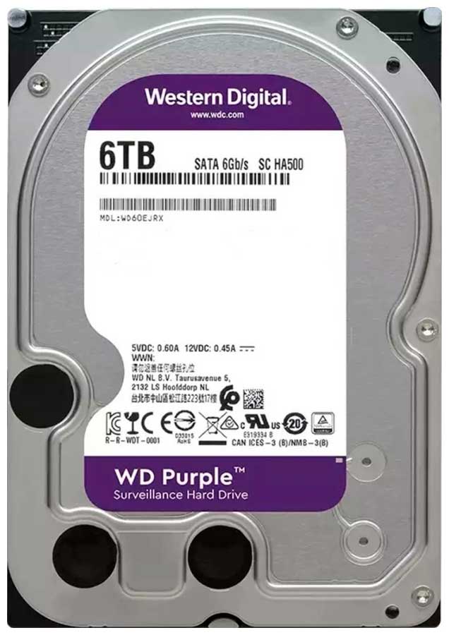 Изображение товара Жесткий диск HDD WDC 3.5" 6Tb SATA III Purple 5400rpm 256MB WD64PURZ
