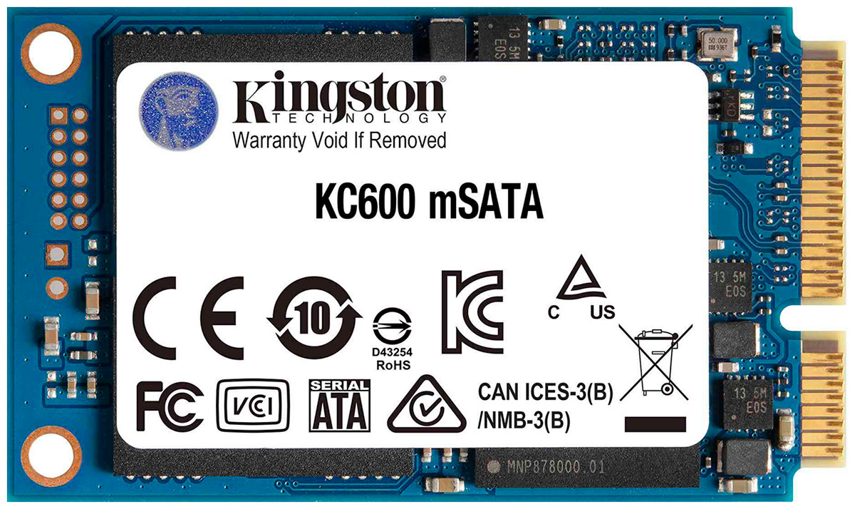Изображение товара SSD накопитель Kingston MSATA KC600 1024 Гб SATA III 3D TLC (SKC600MS/1024G)