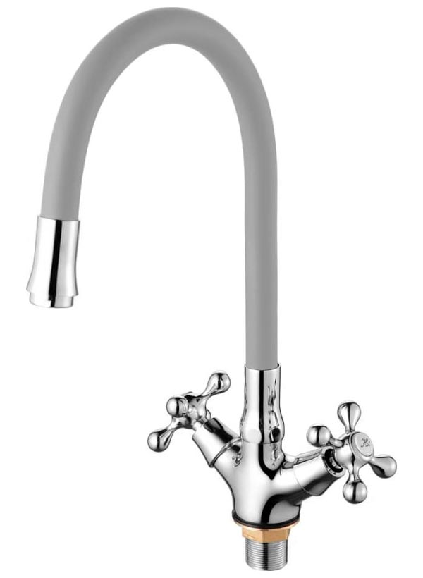 

Смеситель для кухни с гибким изливом D-Lin хром/серый (D153810-2), Xром/серый