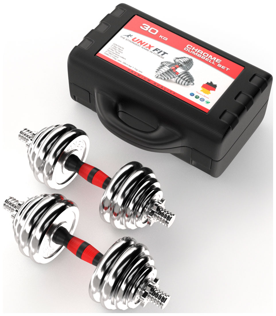 Изображение товара Набор гантелей Unix Fit в кейсе 30 кг