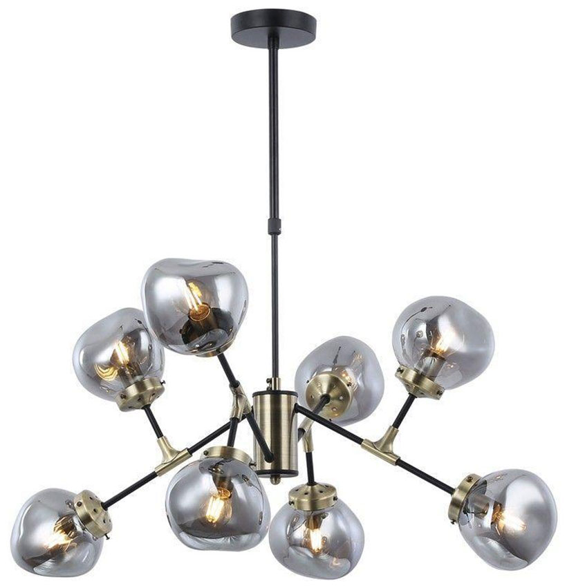 Изображение товара Люстра подвесная Omnilux Volano OML-95207-08 стиль LOFT 8 LED ламп металл стекло черный бронза