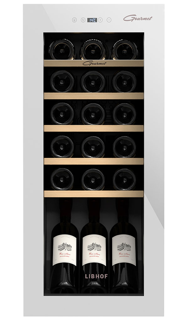 Изображение товара Винный шкаф Libhof GM-18 белый для 18 бутылок с мониторингом температуры