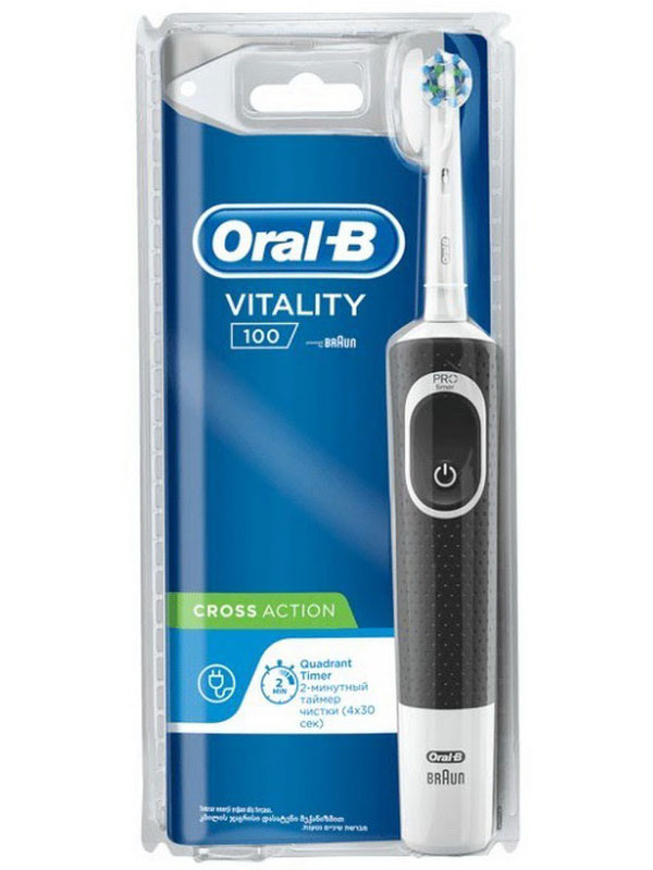 Электрическая зубная щетка Oral-B Oral-B VITALITY D100 CROSS ACTION BLACK (D100.413.1) Электрическая зубная щетка Oral-B Oral-B VITALITY D100 CROSS ACTION BLACK (D100.413.1)