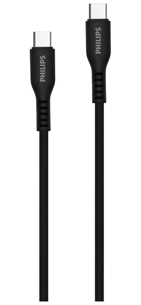 Изображение товара Кабель USB C - USB C 60W 1.2 м силконовый черный для быстрой зарядки