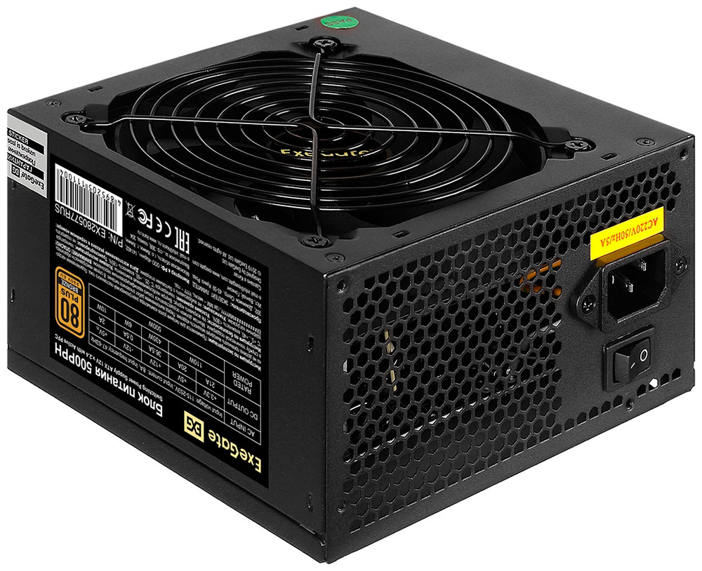 Изображение товара Блок питания ExeGate 500W Bronze 500PPH для ПК и серверов