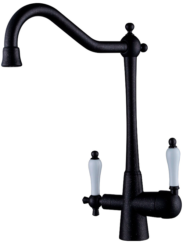 Изображение товара Кухонный смеситель Kaiser Vincent 31844-2 черный с вращающимся изливом