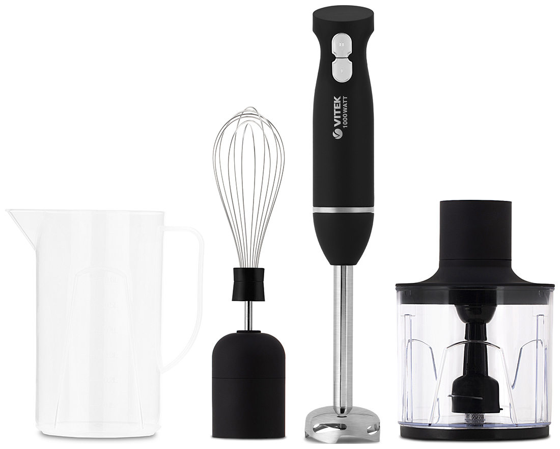 Изображение товара Погружной блендер Vitek VT-8527 мощностью 1000 Вт с насадками и мерным стаканом