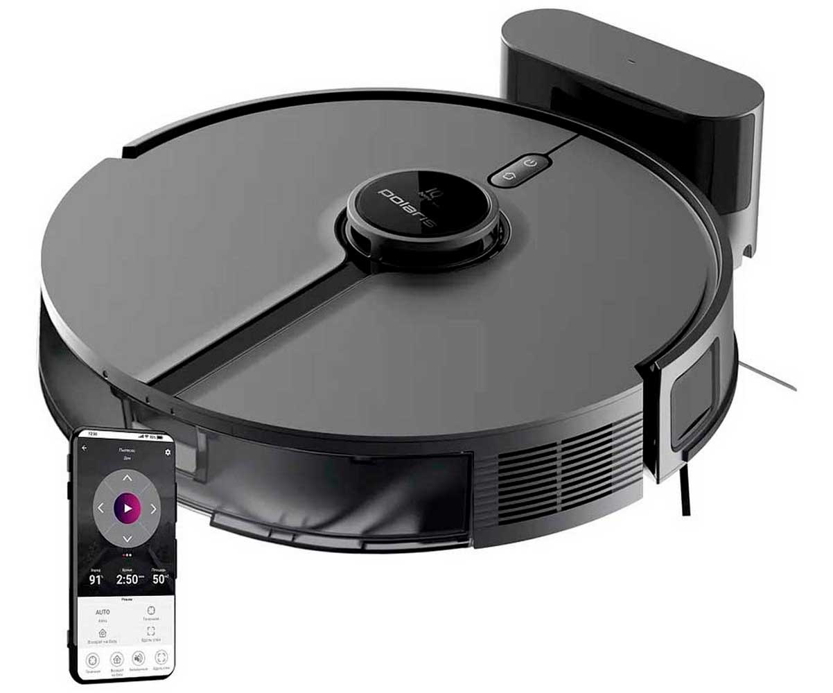 Изображение товара Робот-пылесос Polaris PVCR 5005 WiFi IQ Home влажная сухая уборка черный