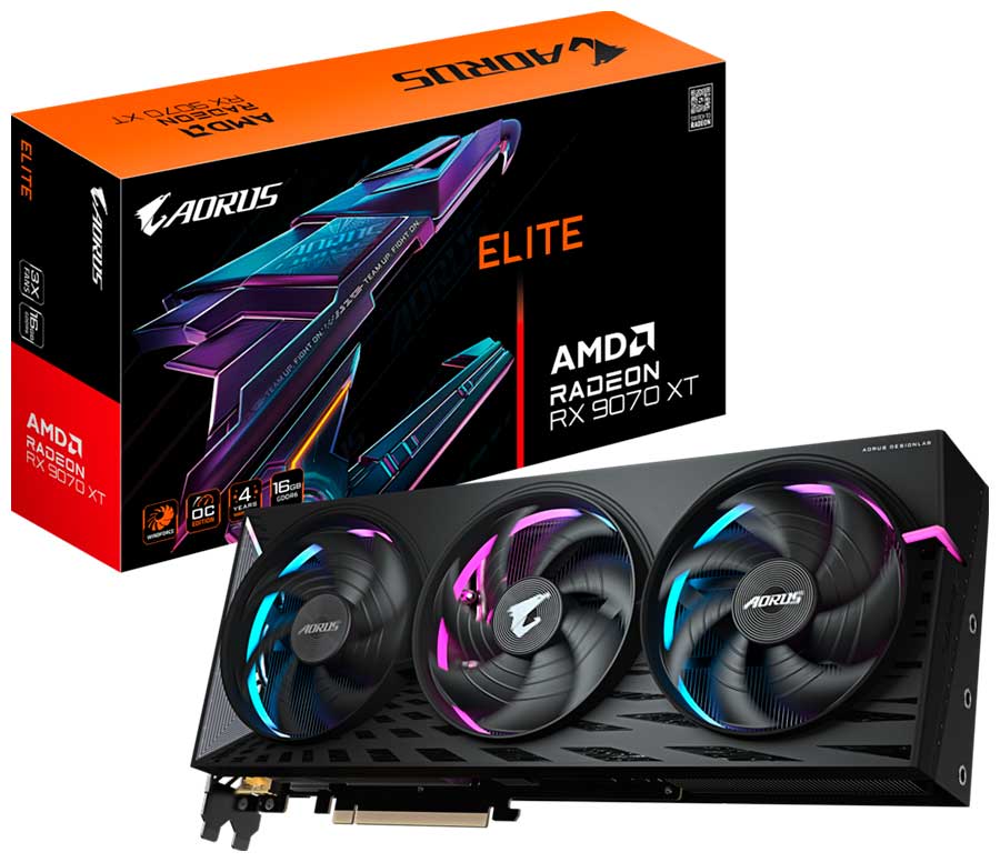 Изображение товара Видеокарта Gigabyte Radeon RX 9070 XT AORUS 16GB GDDR6 PCIe 5.0