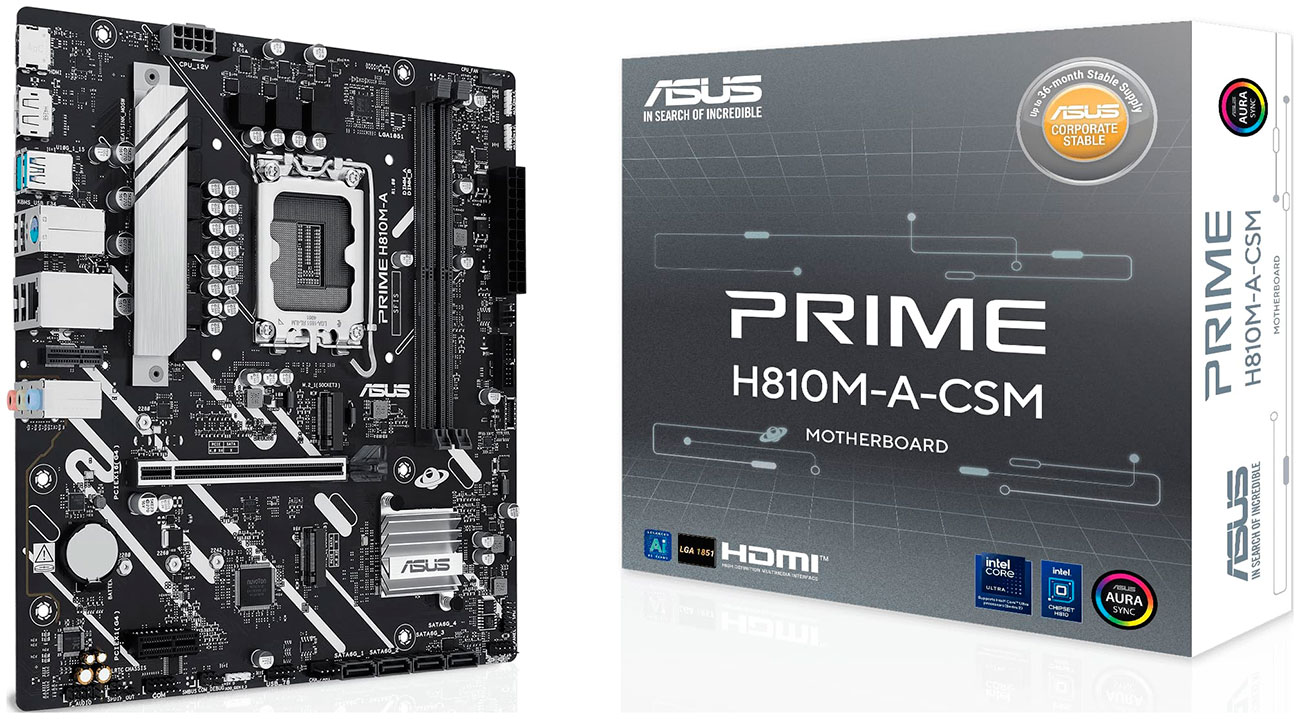 Изображение товара Материнская плата Asus PRIME H810M-A-CSM LGA1851 DDR5 MicroATX