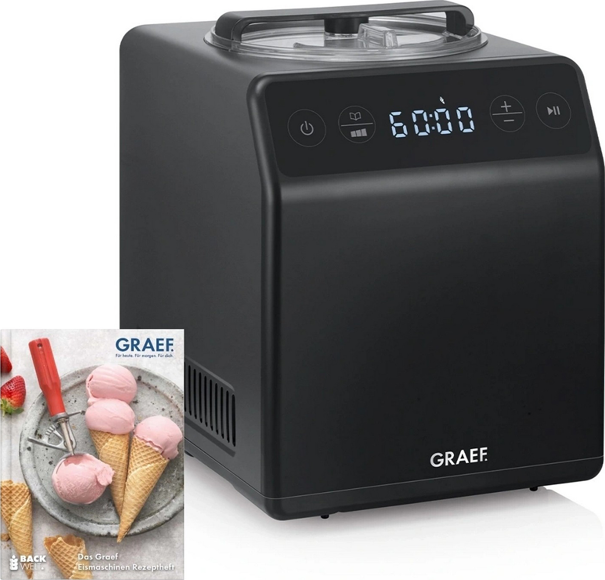 Мороженица Graef IM 706, дисплей, сенсорное управление, таймер, черный Мороженица Graef IM 706, дисплей, сенсорное управление, таймер, черный