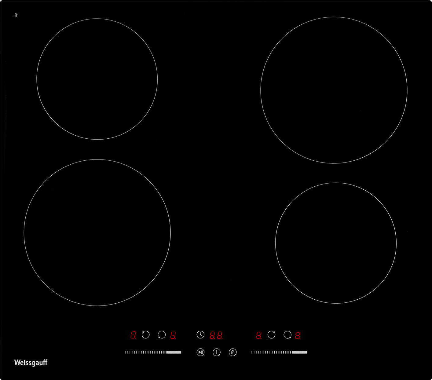 Изображение товара Электрическая варочная панель Weissgauff HV 640 BSG 4 конфорки стеклокерамика сенсорное управление