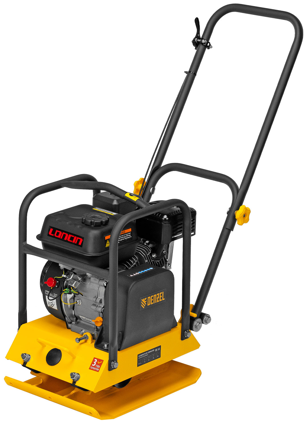 Изображение товара Виброплита бензиновая Denzel VC-12 97041 для грунта и укладки плитки