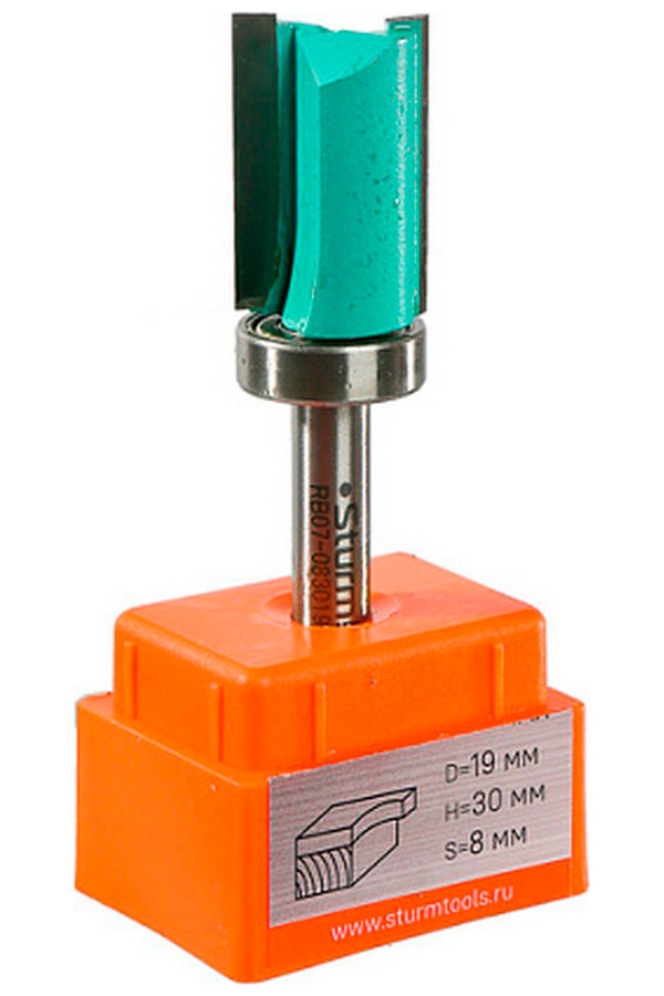 Изображение товара Фреза кромочная с верхним подшипником Sturm! DxHxL 19x30x71 мм, хвостовик 8 мм (RB07-083019)