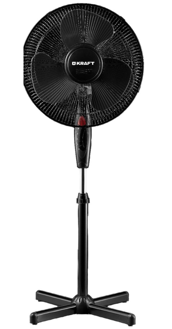 Изображение товара Напольный вентилятор Kraft KF-FS40-1621BL механический 3 скорости регулируемый наклон и высота
