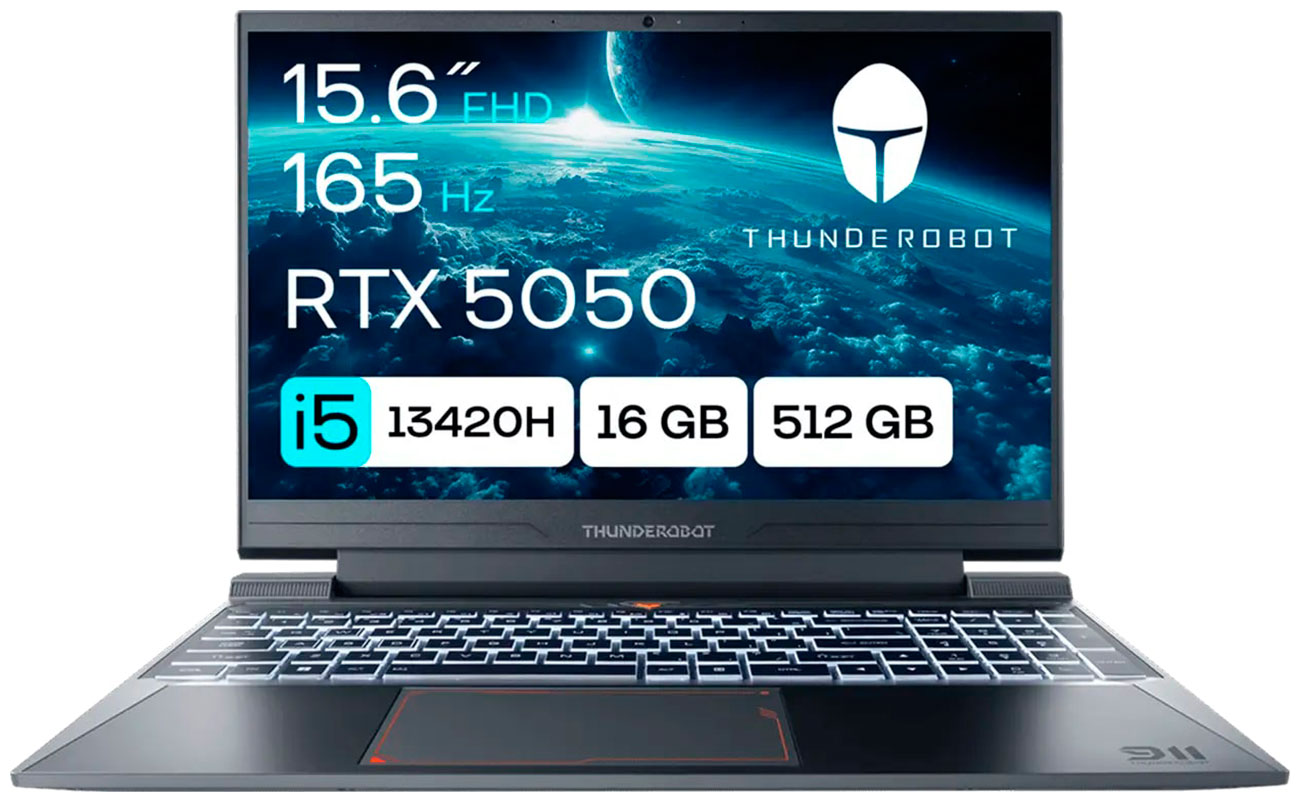 Изображение товара Ноутбук Thunderobot Wild Hunter G3 Evo — 15.6" IPS 165 Гц RTX 5050, i5-13420H, 16 ГБ, 512 ГБ