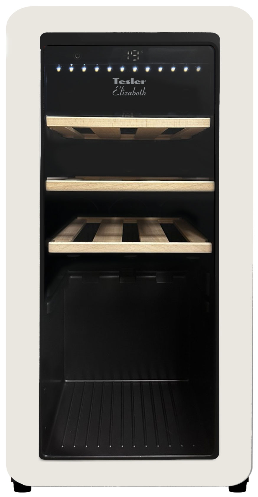 Изображение товара Винный шкаф Tesler CWC-188 IVORY LD с компрессорной системой и стильным дизайном