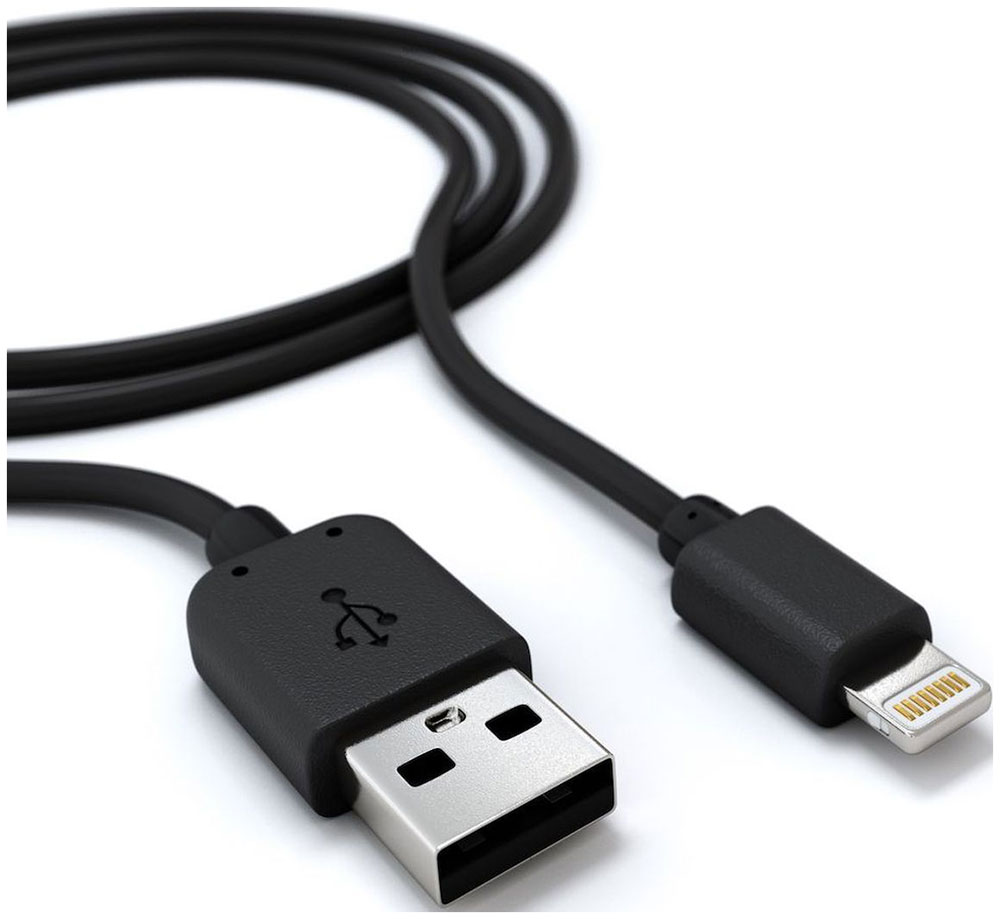 Кабель Red Line USB-8-pin для Apple (2 метра), черный нижний шлейф с разъемом зарядки для ipad air 2 белый
