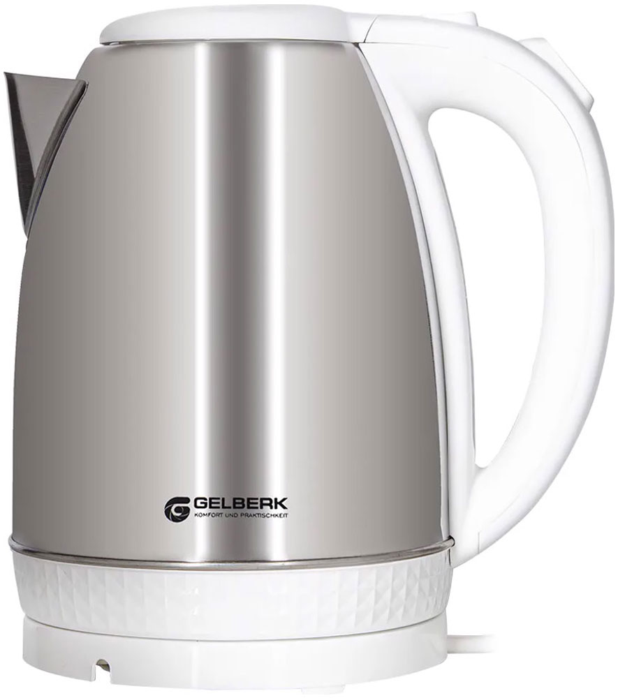 цена Чайник электрический Gelberk GL-450 белый 1,8л металл