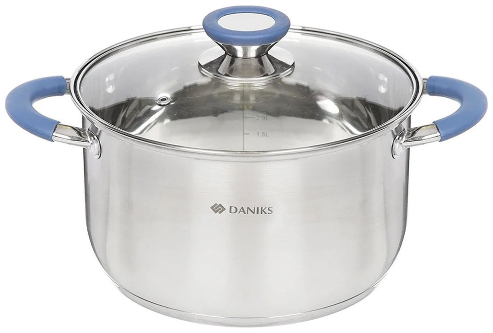 Изображение товара Кастрюля со стеклянной крышкой Daniks Сиена SD-A93-22 4.75 л для всех типов плит