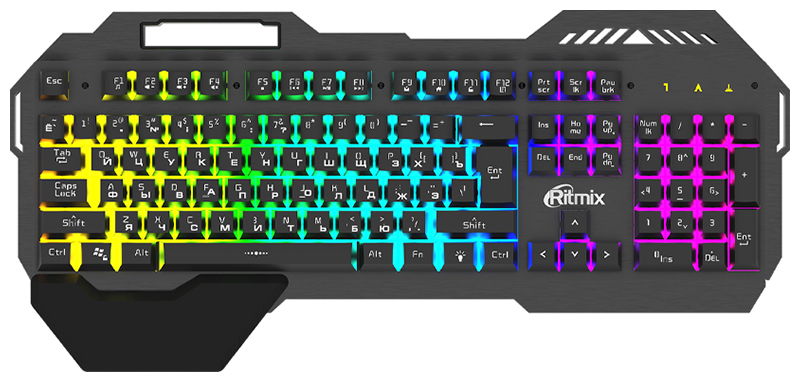 Проводная клавиатура Ritmix с подсветкой и магнитной подставкой под запястье RKB-220BL клавиатура для ноутбука с американской раскладкой и подсветкой для dell latitude 5490 7490 4vmv0