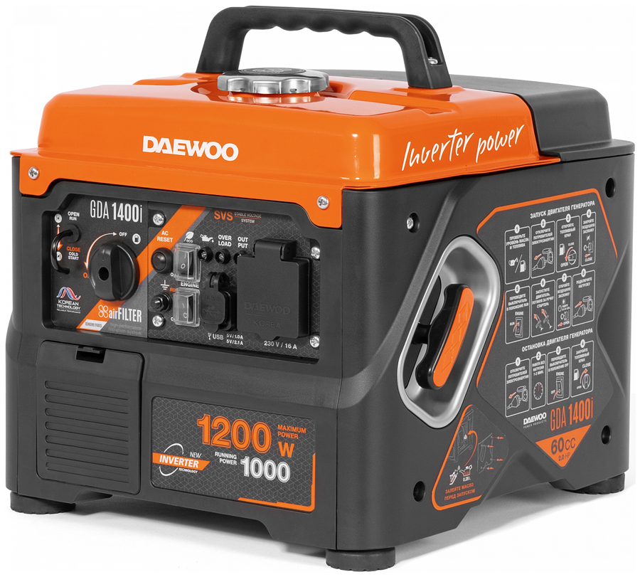 Изображение товара Электрический генератор и электростанция Daewoo Power Products GDA 1400i