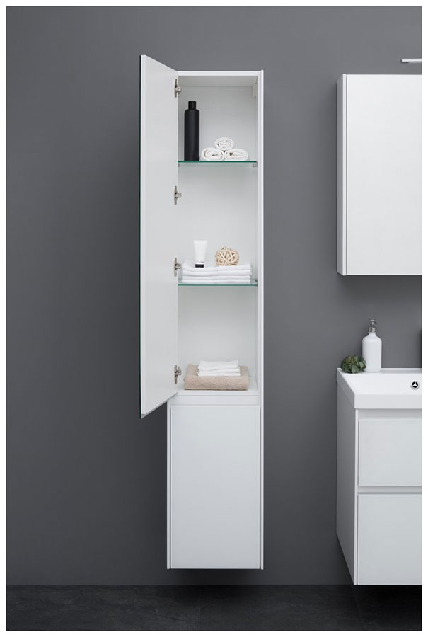 Изображение товара Шкаф-пенал Aquanet Гласс 35 L белый (00249946)