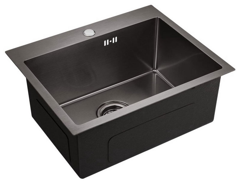Изображение товара Кухонная мойка Emar EMB-115 PVD Nano Dark нержавеющая сталь 530х430 мм