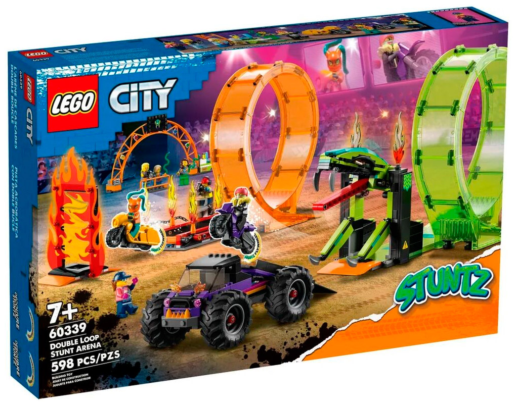 Конструктор Lego City Трюковая арена «Двойная петля» 60339 конструктор lego city 60340 трюковая арена лезвие