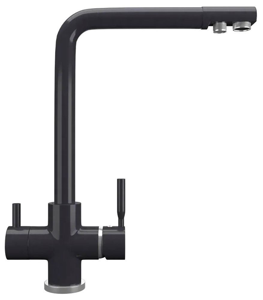 Изображение товара Кухонный смеситель Ulgran UQ-016 космос с фильтром матовый черный