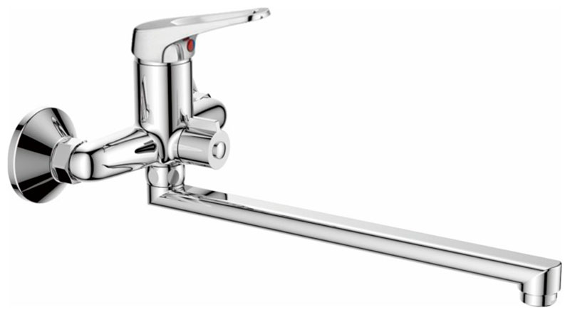 Изображение товара Смеситель для ванны Haiba HB13-1 с душевым гарнитуром хром настенный