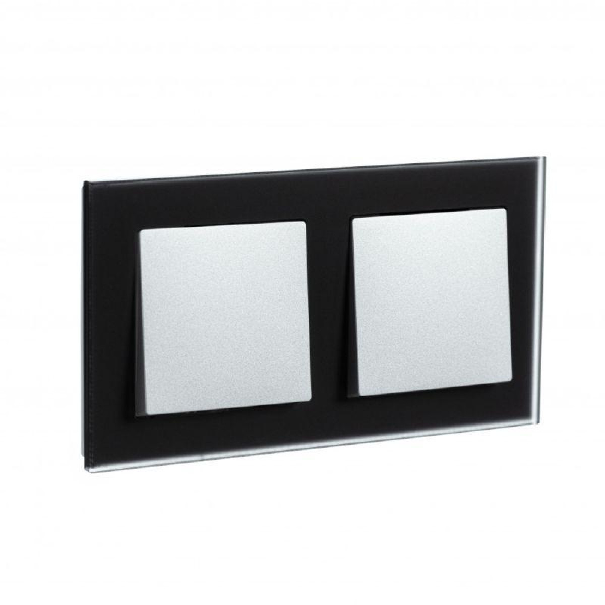 Изображение товара Рамки, декоративные элементы, основания для ЭУИ Systeme Electric Рамка 2-м AtlasDesign Nature матов. стекло черн. SE