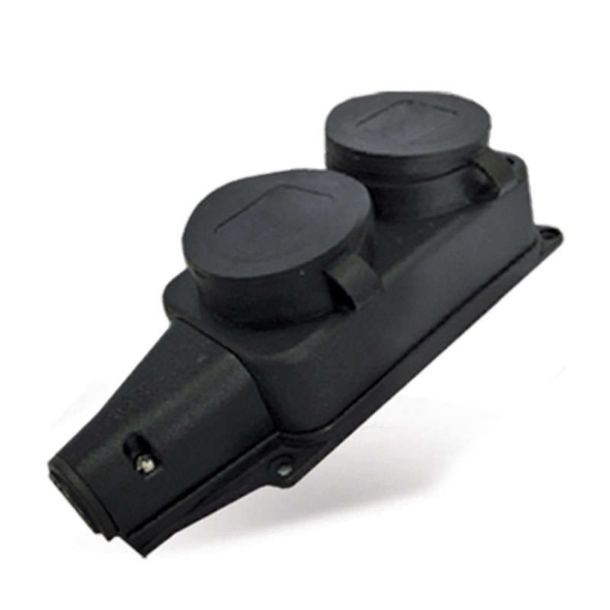 Изображение товара Розетки Универсал Колодка удлинителя 2-м 1ф с заглушками каучук UNIVersal