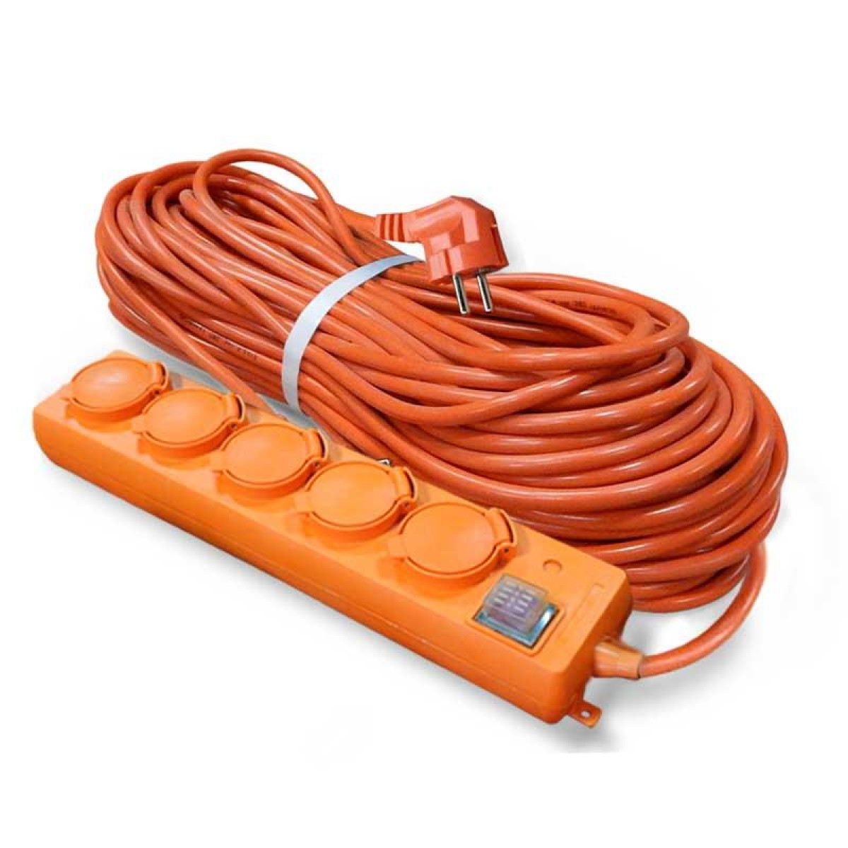 Изображение товара Удлинитель-шнур Универсал 5х10м с заземл. 16А IP44 У10-026 ПВС 3х1.5 с выкл. с индикатором сети с защ. крышкой UNIVersal