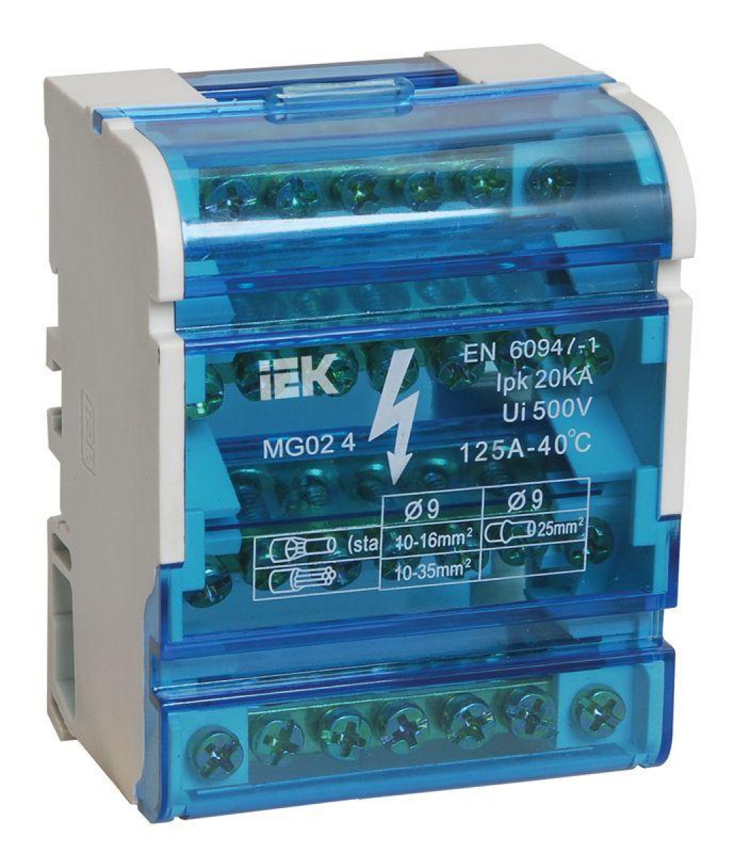 Изображение товара Высоковольтная и щитовая шина IEK на DIN-рейку 4х7 3L+PEN для электрошитового оборудования